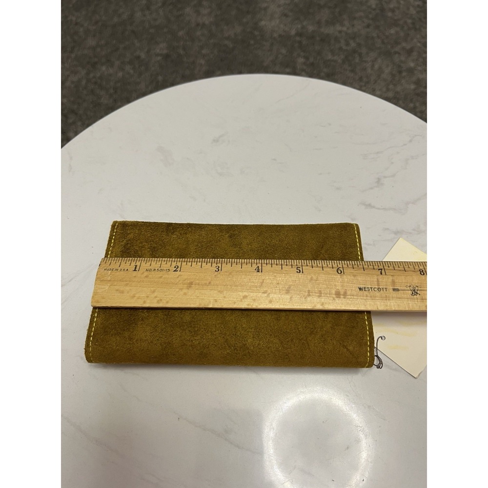 Vintage 1970s Suede Leather Wallet Clutch Made in Hong Kong NOS - Picture 14 of 15